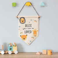 Personalised You Are So Loved Zoo Hanging Banner