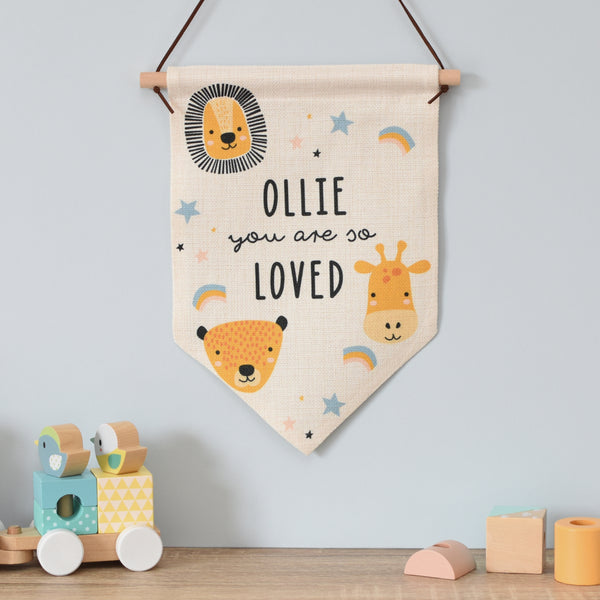Personalised You Are So Loved Zoo Hanging Banner