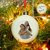 Personalised Me & You Photo Upload Bauble