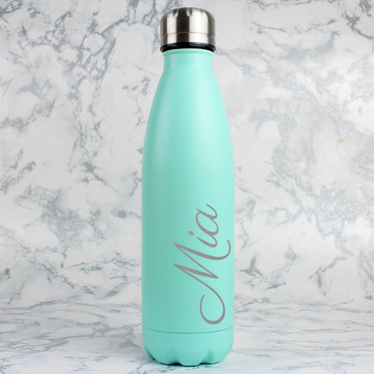 Personalised Mint Green Metal Insulated Drinks Bottle