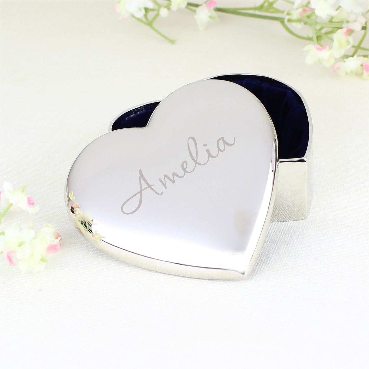 Personalised Name Only Heart Trinket Box