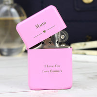 Personalised Decorative Heart Pink Lighter