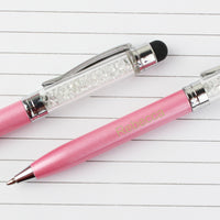 Personalised Diamante Elements Pink Pen