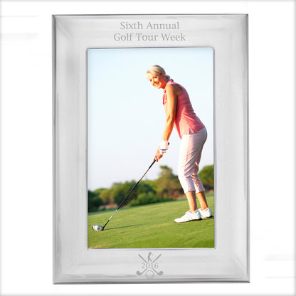 Personalised Golf 6x4 Silver Photo Frame