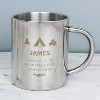 Personalised 'Wilderness Wanderer' Stainless Steel Mug