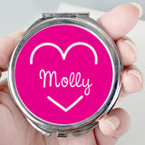 Personalised Pink Name Island Compact Mirror