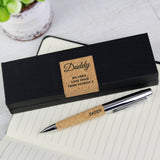 Personalised Free Text Cork Pen Set