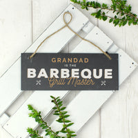 Personalised "Barbeque Grill Master" Printed Hanging Slate Plaque