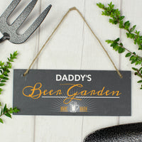 Personalised "Beer Garden" Printed Hanging Slate Plaque