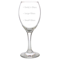 Personalised Measures Wine Glass