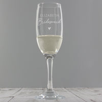 Personalised Bridal Party Flute Glass