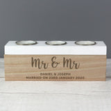 Personalised Married Couple Triple Tea Light Box