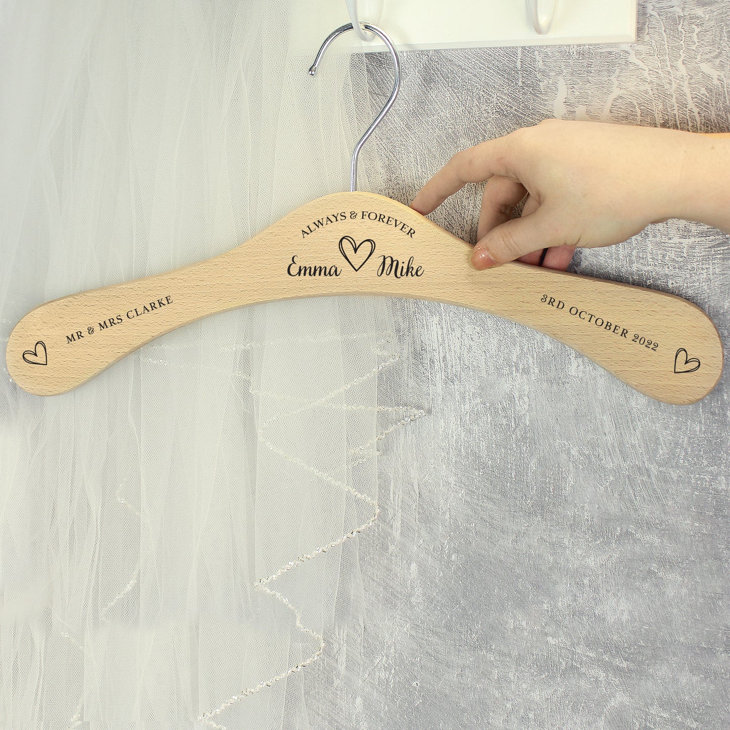 Personalised Always & Forever Wooden Hanger