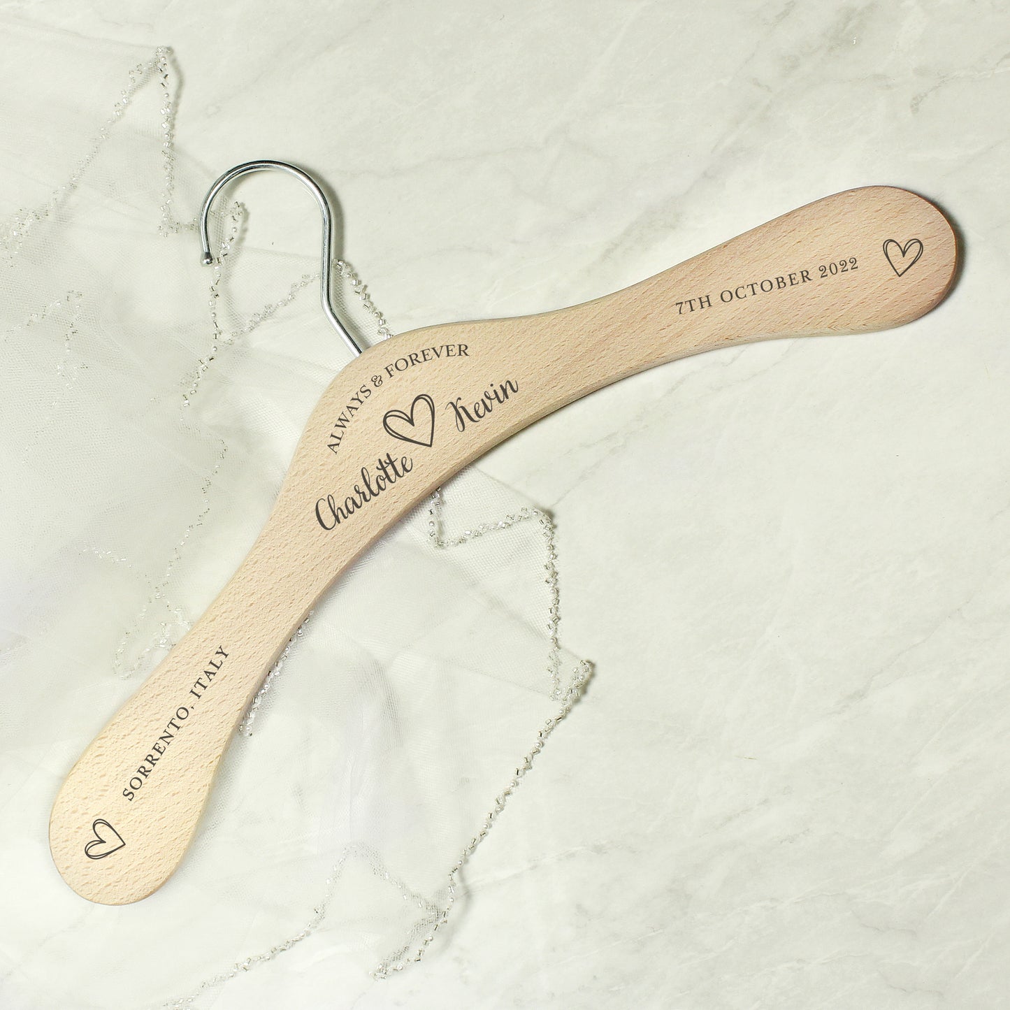 Personalised Always & Forever Wooden Hanger