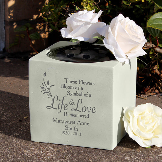 Personalised Life & Love Memorial Vase