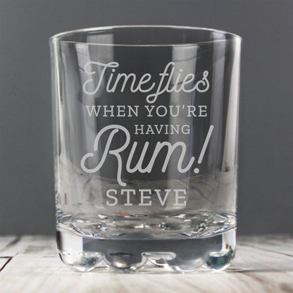 Personalised Time Flies When You're Having Rum Tumbler