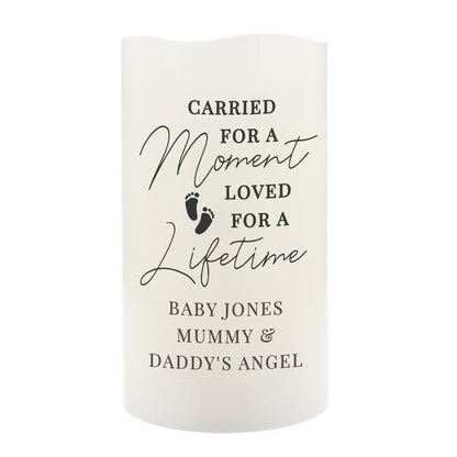 Personalised Carried For A Moment LED Candle