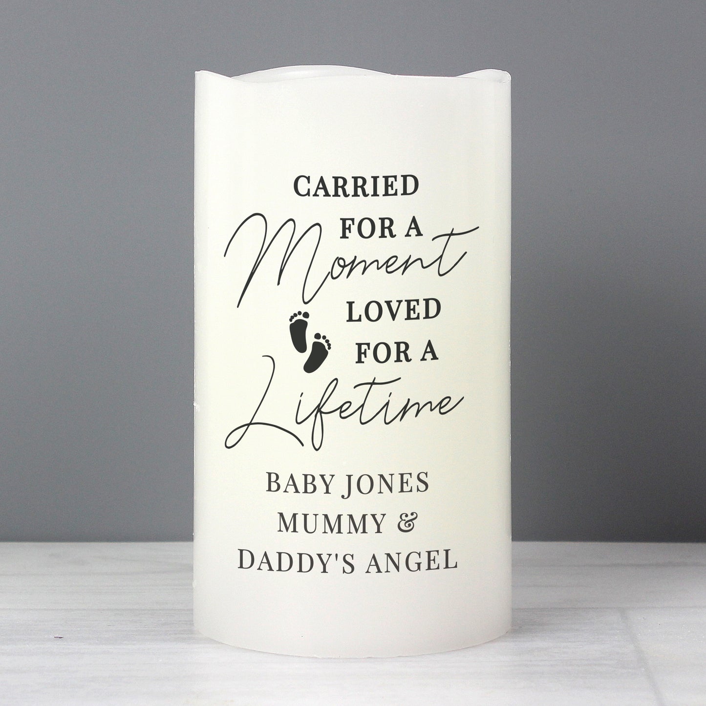 Personalised Carried For A Moment LED Candle