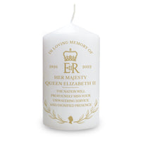 Personalised Queens Commemorative Wreath Pillar Candle