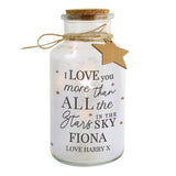 Personalised I Love You More... LED Glass Jar