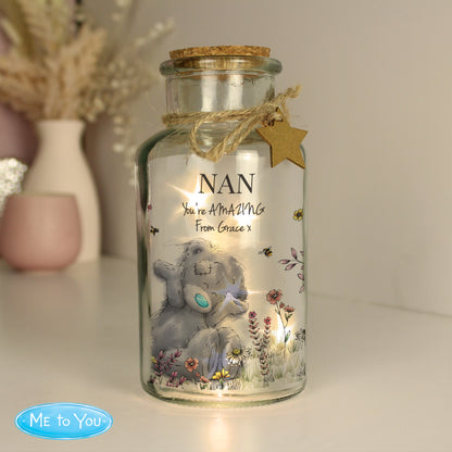 Personalised Me to You Floral LED Glass Jar