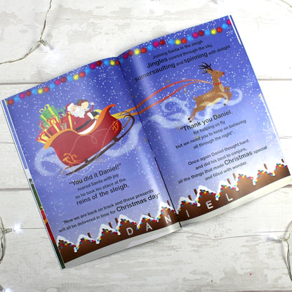 Personalised Boys "It's Christmas" Story Book, Featuring Santa and his Elf Jingles