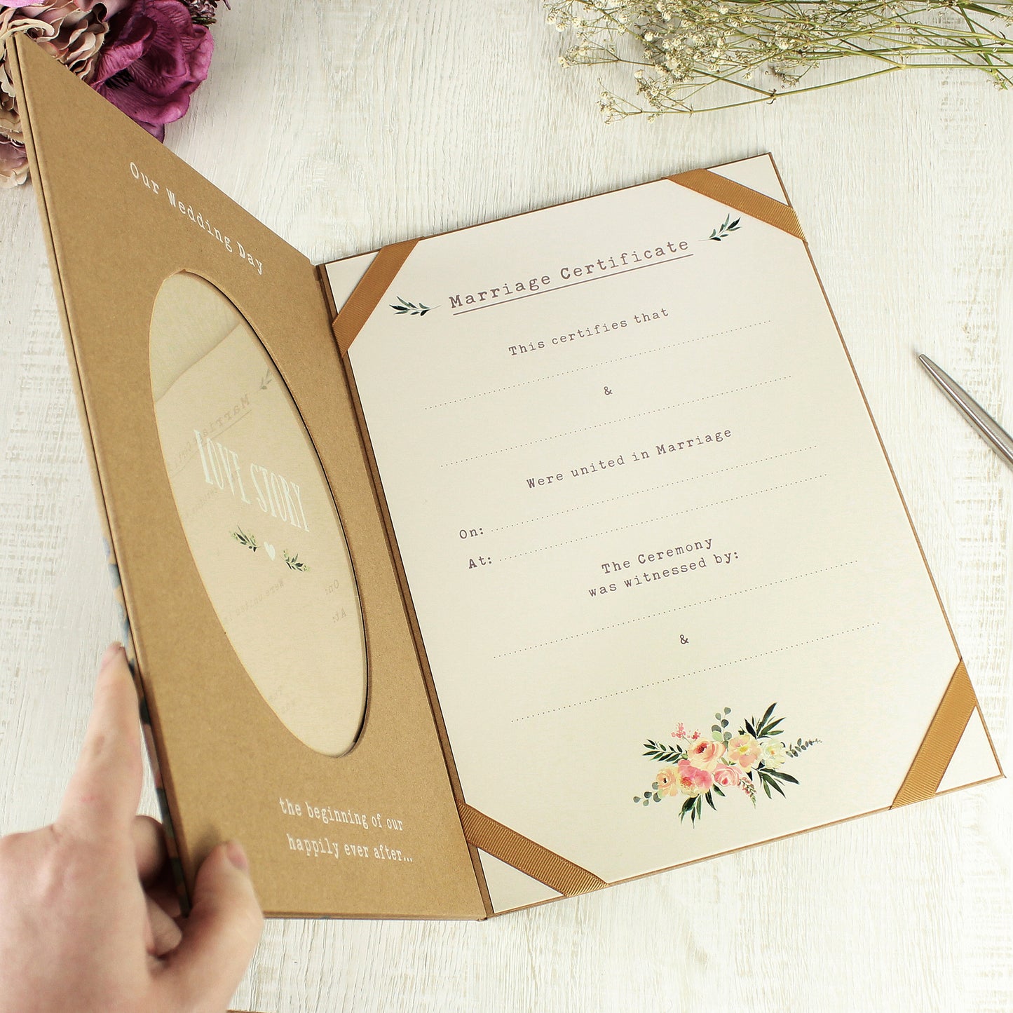 Personalised Wedding Certificate Display Book