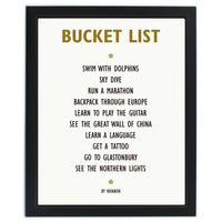 Personalised List of Love Black Framed Poster Print
