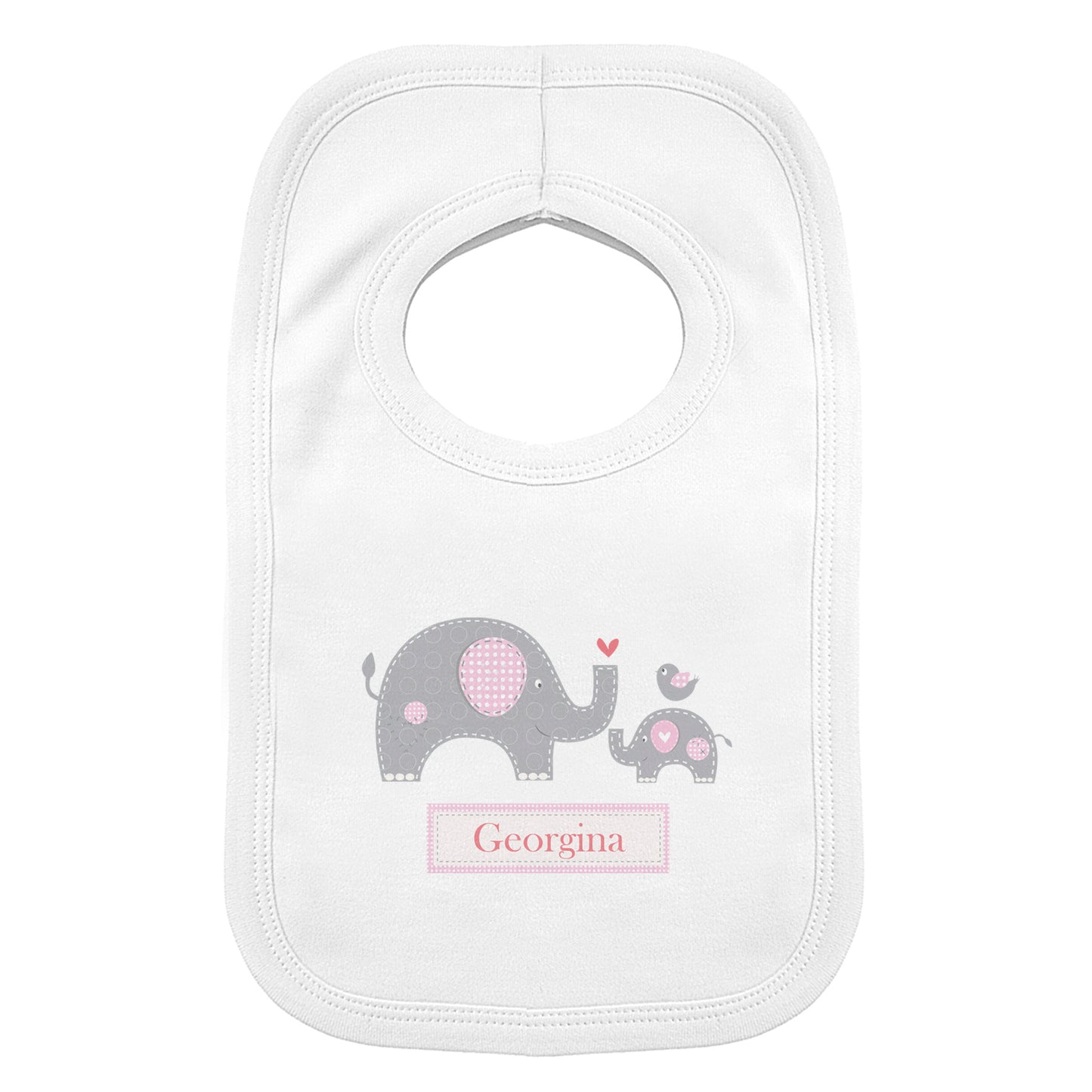 Personalised Elephant 0-3 Months Baby Bib (more options)