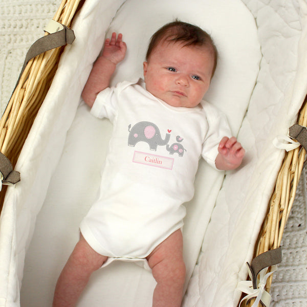 Personalised Elephant 0-3 Months Baby Vest (more options)