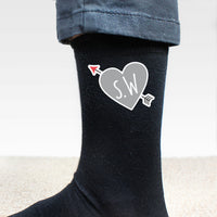 Personalised Initials Heart Mens Socks