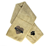 Personalised Heart Brown Microfiber Pet Towel