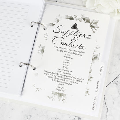 Personalised Botanical Free Text Wedding Planner