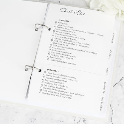 Personalised Botanical Free Text Wedding Planner