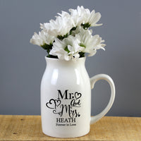 Personalised Mr & Mrs Flower Jug