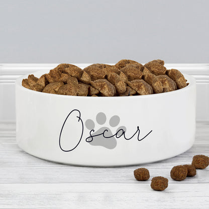 Personalised Pawprint Name 14cm Medium Pet Bowl