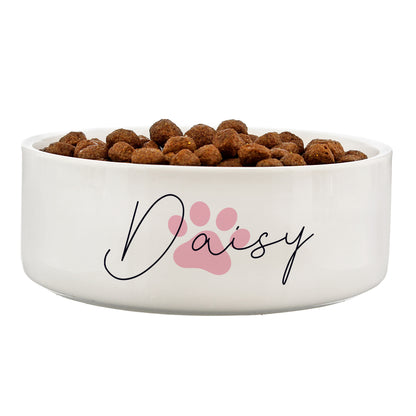 Personalised Pawprint Name 14cm Medium Pet Bowl