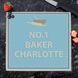 Personalised Baker Glass Chopping Board/Worktop Saver