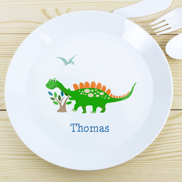 Personalised Dinosaur Plastic Plate