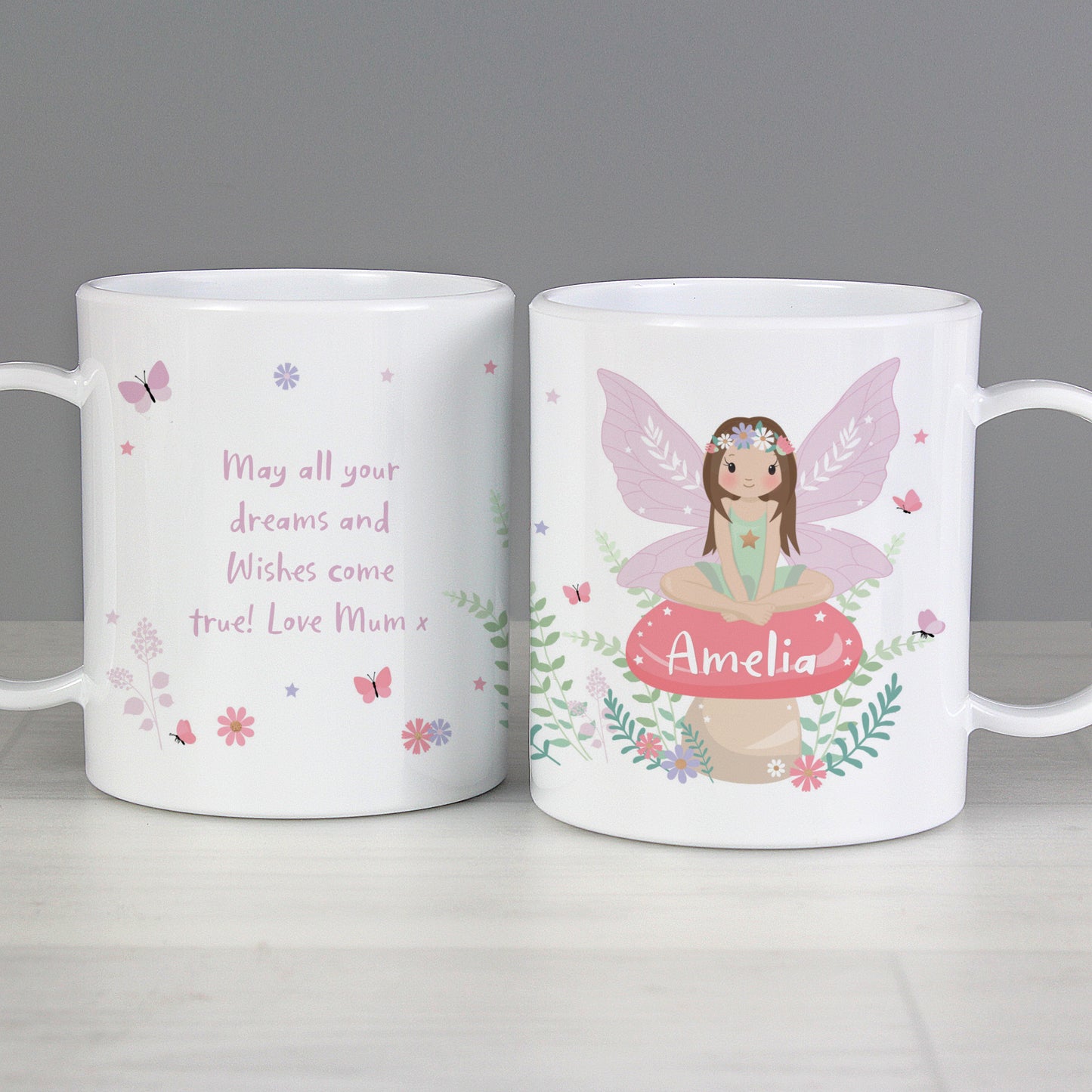 Personalised Toadstool Fairy Plastic Mug