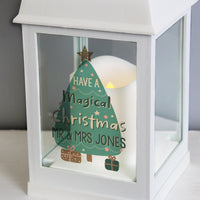 Personalised Have A Magical Christmas White Lantern