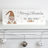 Personalised Christmas Gnome Wooden Block Sign