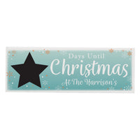 Personalised Christmas Chalk Countdown Wooden Block Sign