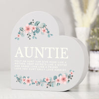 Personalised Floral Free Standing Heart Ornament