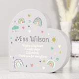 Personalised Rainbow Free Standing Heart Ornament