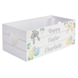 Personalised Easter White Wooden Crate