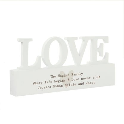 Personalised Free Text Heart Wooden Love Ornament