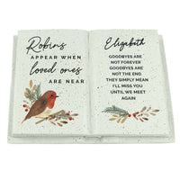 Personalised Robins Appear.. Memorial Book
