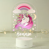 Personalised Pink Unicorn LED Colour Changing Night Light