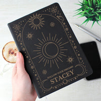 Personalised Celestial Black Hardback Notebook